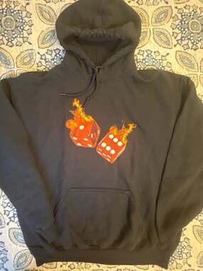 Travis Scott Astroworld Las Vegas Exclusive One Night Only Flaming Dice Hoodie